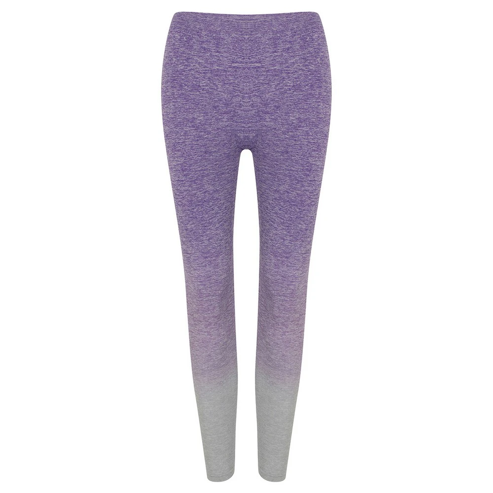 Tombo Womens Fade Seamless Leggings (Purple/Light Grey Marl) - RW9278