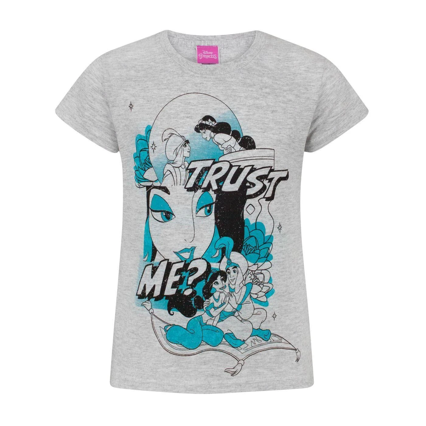 Aladdin Childrens/Kids Trust Me Jasmine T-Shirt (Grey Marl) - NS7323