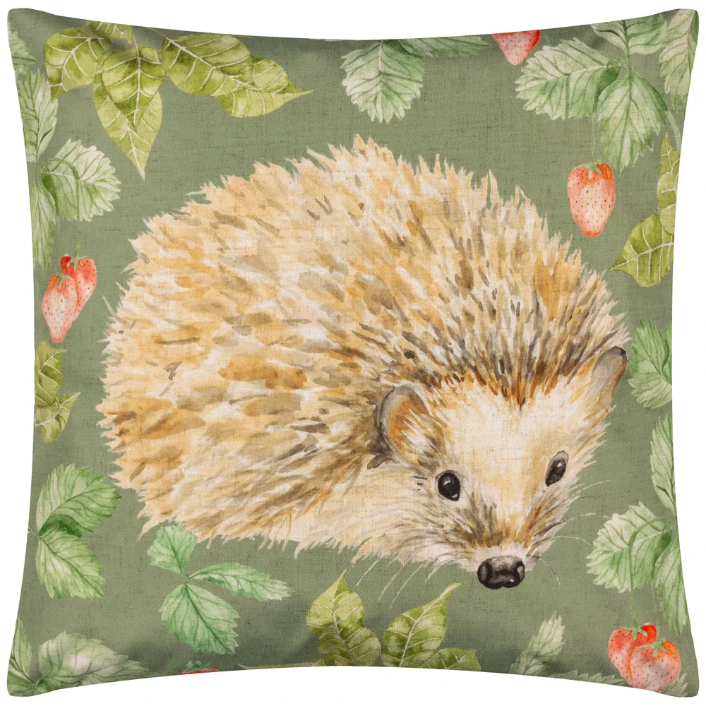 Evans Lichfield Hedgehog Outdoor Cushion Cover (Olive) - RV3180