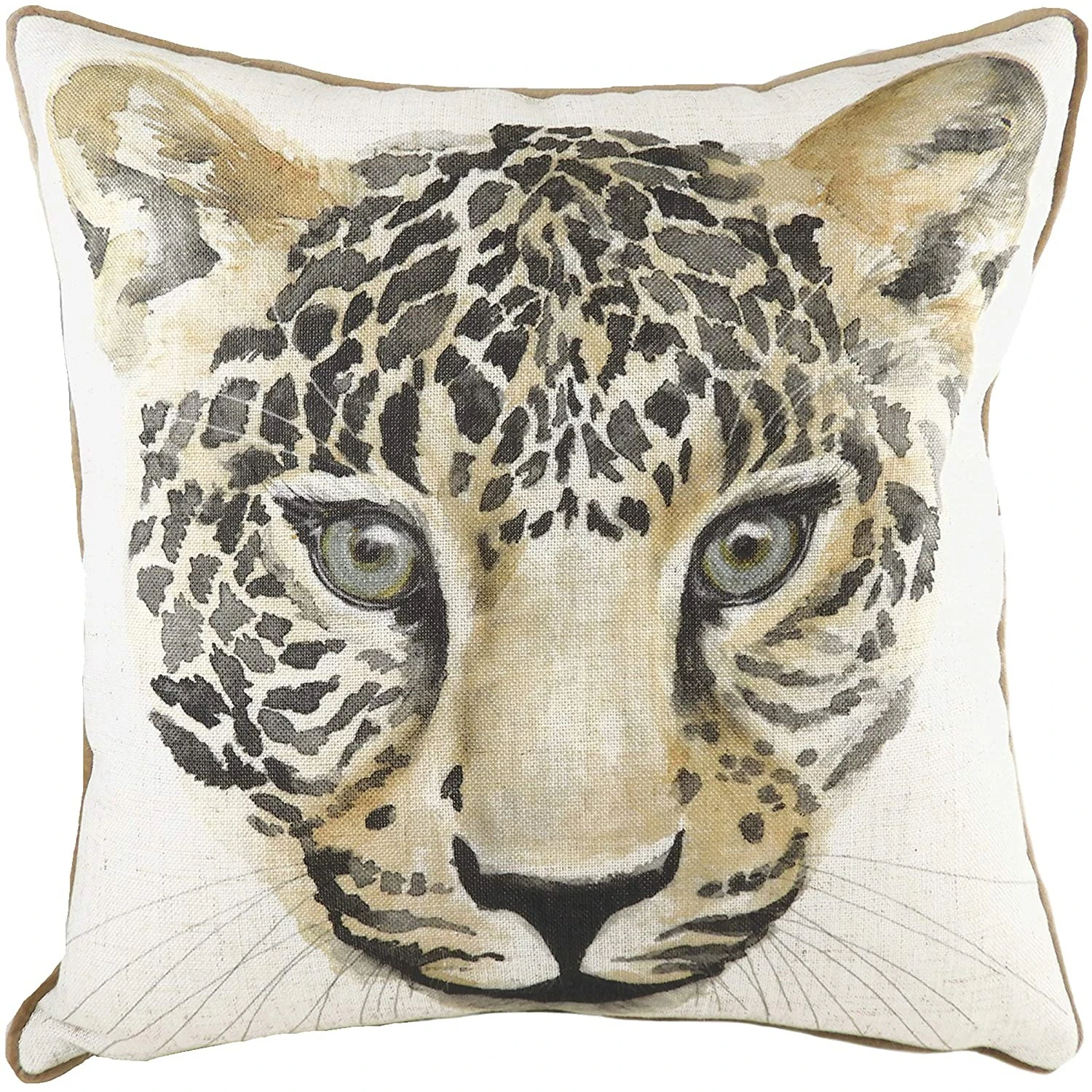 Evans Lichfield Safari Leopard Cushion Cover (White/Black/Brown) - RV1902