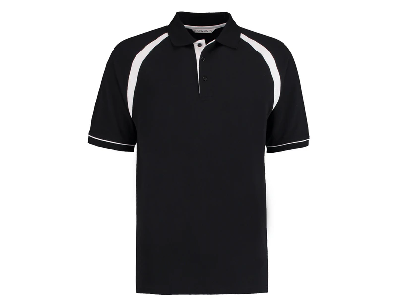 Kustom Kit Mens Oak Hill Piqué Polo Shirt (Black/White) - PC6333