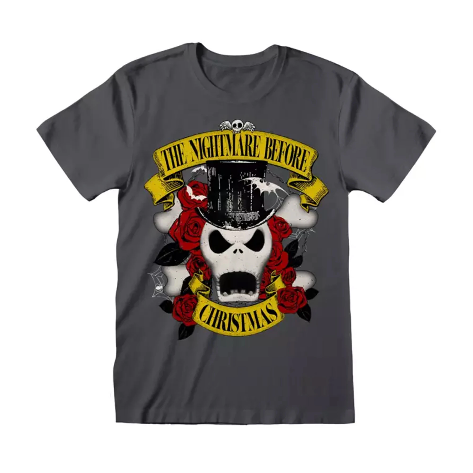 Nightmare Before Christmas Unisex Adult Jack Skellington Hat T-Shirt (Light Graphite) - HE1581