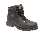 Grafters Mens Safety Hiker Type Toe Cap Waxy Leather Boots (Brown Crazy Horse) - DF576