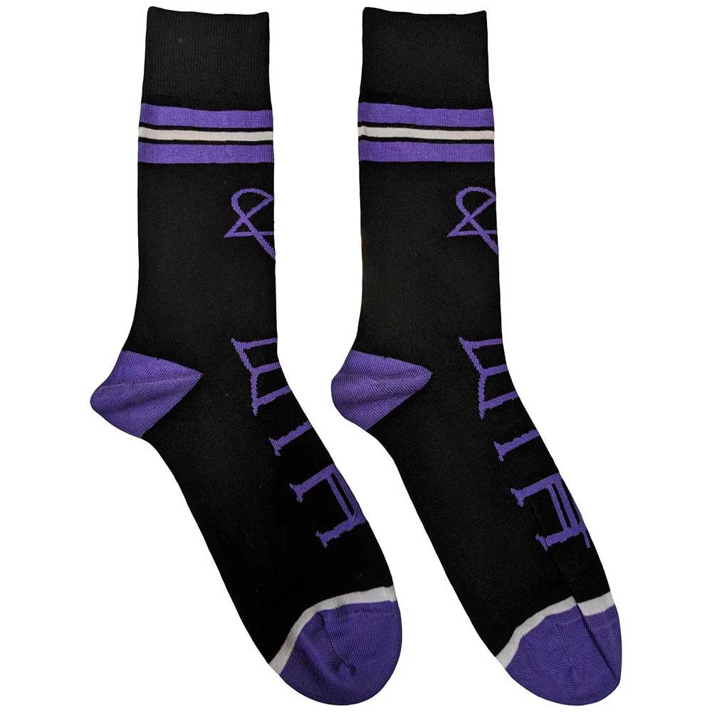 Him Unisex Adult Heartagram & Logo Socks (Black) - RO11040