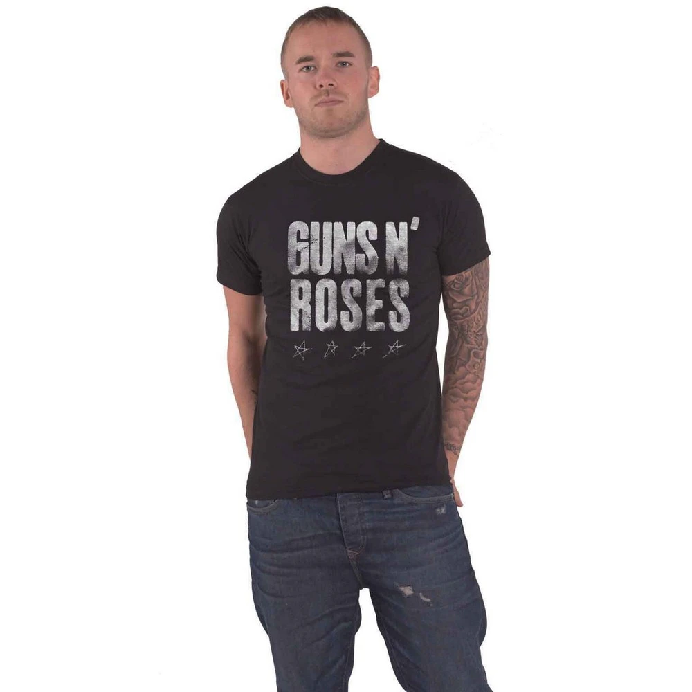 Guns N Roses Unisex Adult Paradise City Stars Back Print T-Shirt (Black) - RO4248