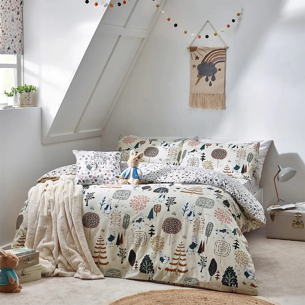 Peter Rabbit Scandi Woods Brushed Cotton Duvet Cover Set (Natural) - RV2885