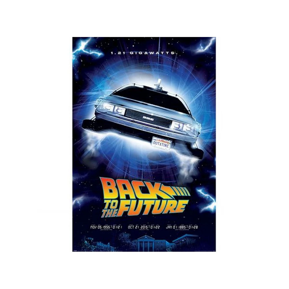 Back To The Future Delorean Poster (Multicoloured) - BS3476