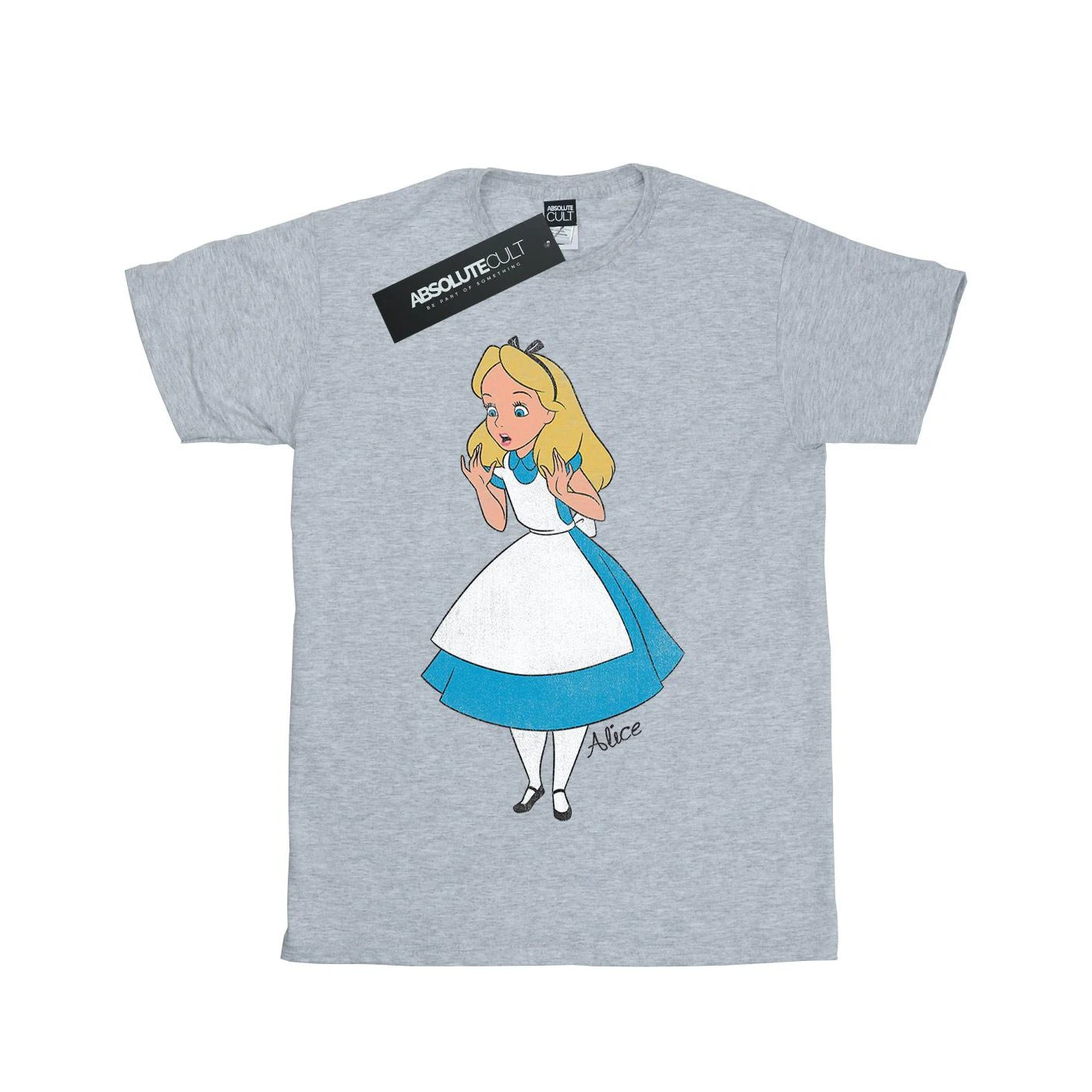 Alice In Wonderland Girls Classic Cotton T-Shirt (Sports Grey) - BI440