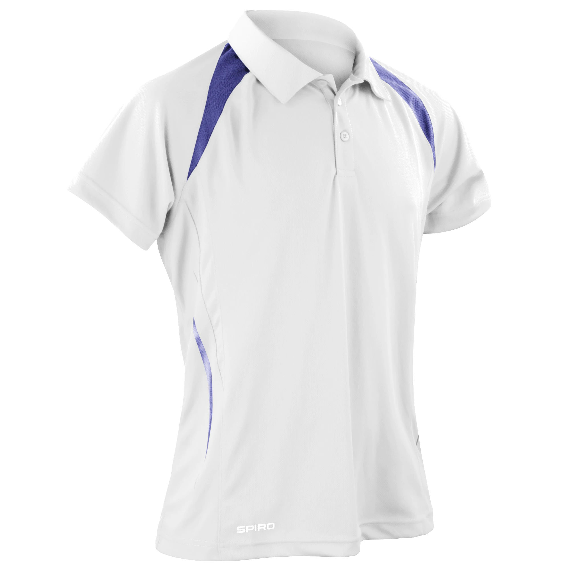 Spiro Mens Sports Team Spirit Performance Polo Shirt (White/Navy) - RW1470