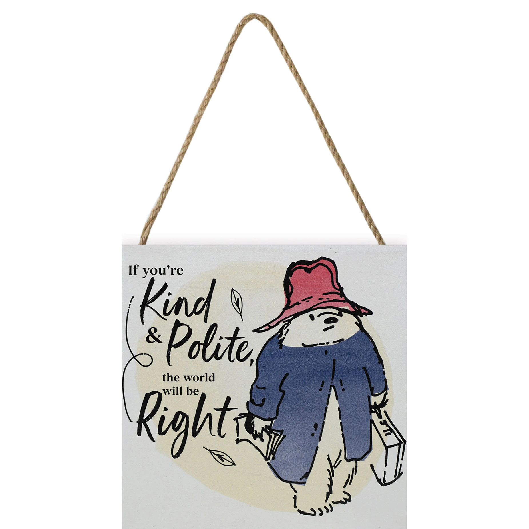 Paddington Bear If You´re Kind & Polite 1958 Plaque (White/Black/Beige) - PM3712