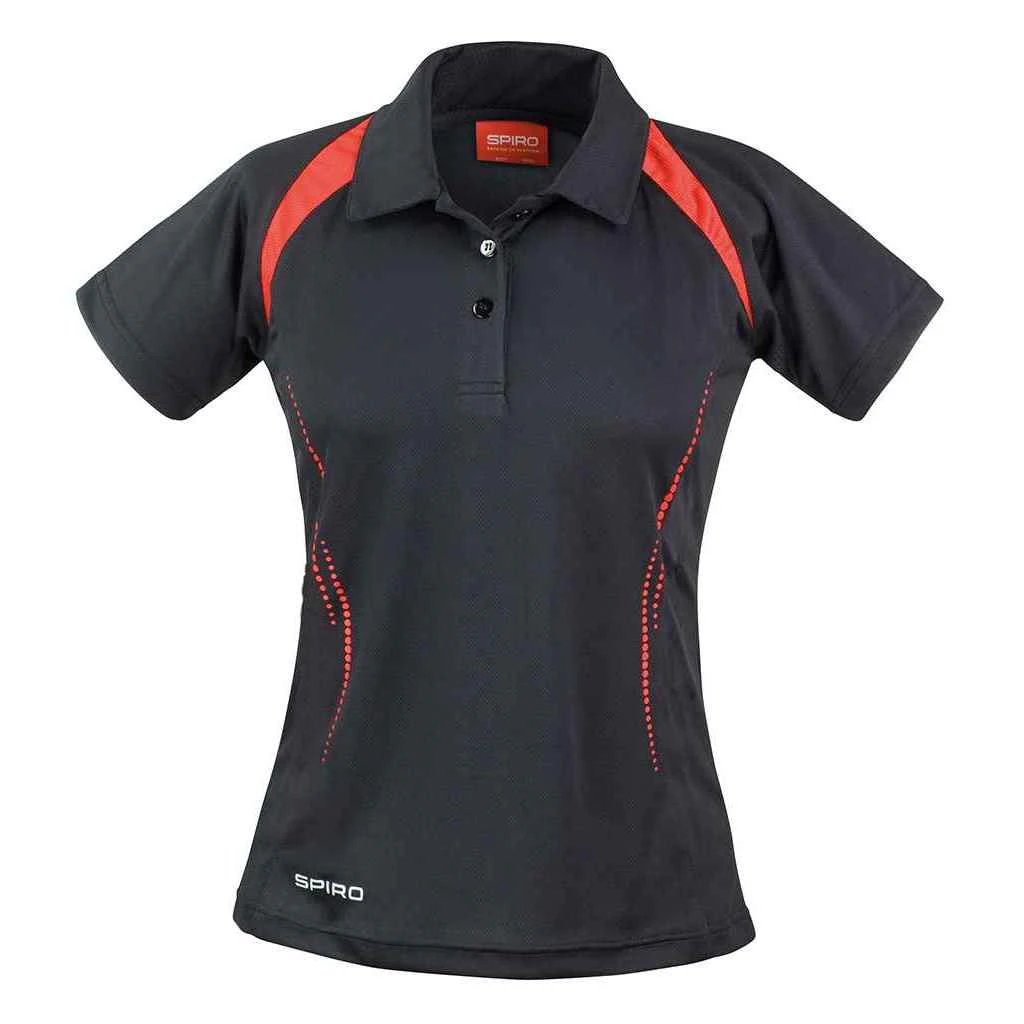 Spiro Womens Team Spirit Polo Shirt (Black/Red) - PC6454