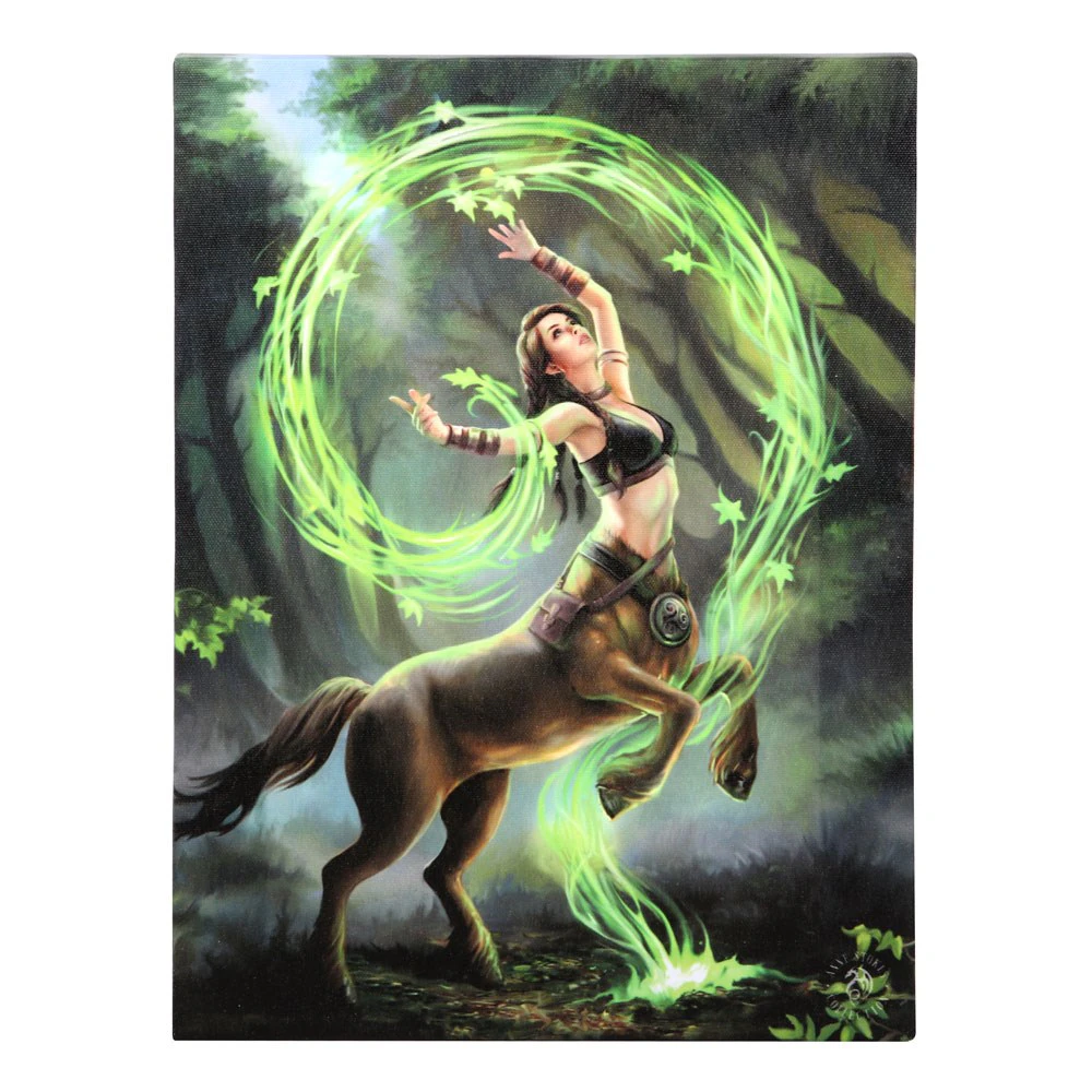 Anne Stokes Earth Elemental Sorceress Canvas Plaque (Green/Black/Brown) - SD5189