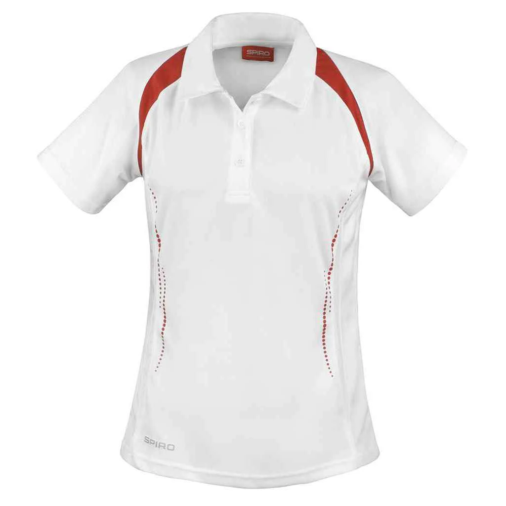 Spiro Womens Team Spirit Polo Shirt (White/Red) - PC6454