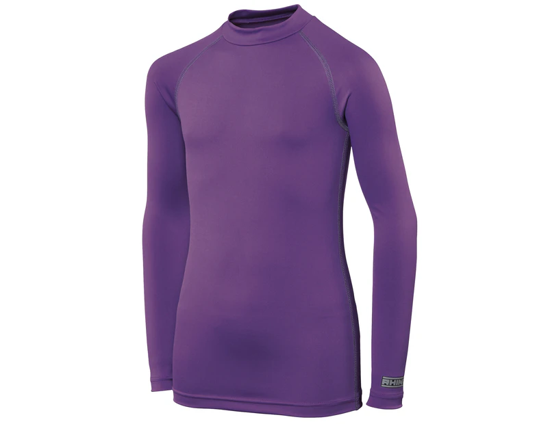 Rhino Childrens Boys Long Sleeve Thermal Underwear Base Layer Vest Top (Purple) - RW1282