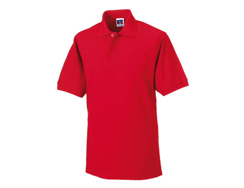 Russell Mens Polycotton Pique Hardwearing Polo Shirt (Bright Red) - PC6425