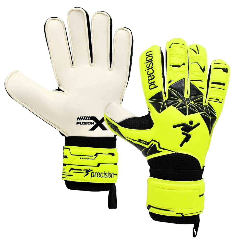 Precision Childrens/Kids Fusion X Goalkeeper Gloves (White/Neon Green/Black) - RD2983