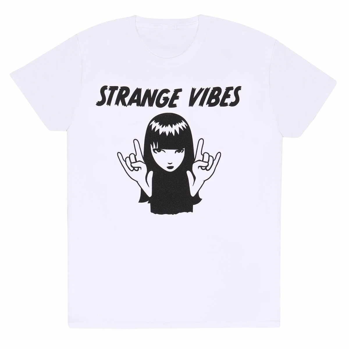 Emily The Strange Unisex Adult Strange Vibes T-Shirt (White) - HE1684