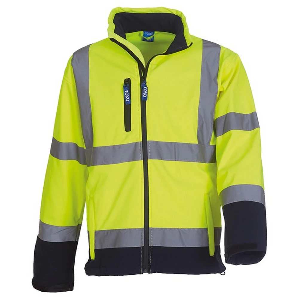 Yoko Unisex Adult Hi-Vis Soft Shell Jacket (Yellow/Navy) - RW9646