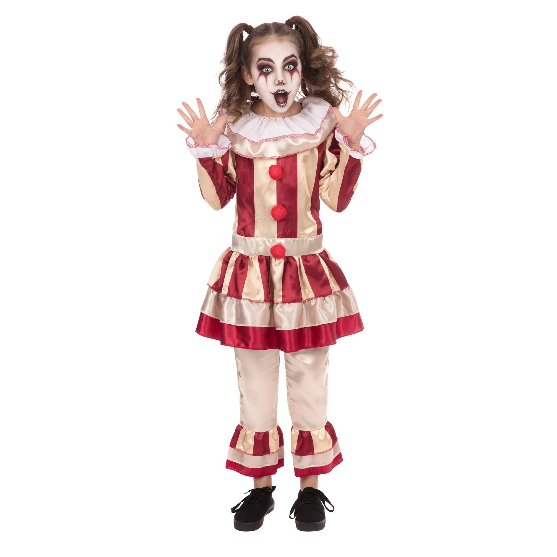 Bristol Novelty Girls Carnevil Clown (Red/Cream) - BN3095