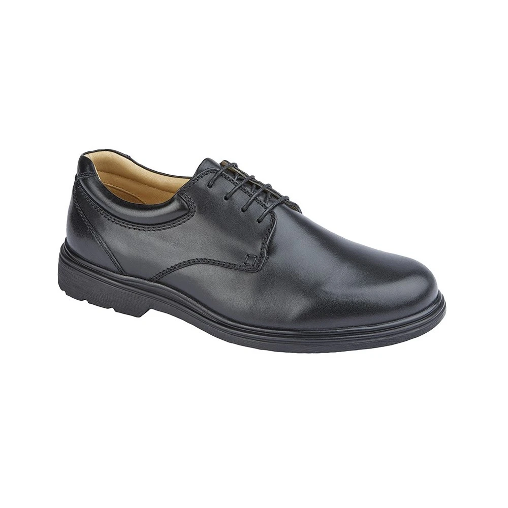 Roamers Mens Leather Shoes (Black) - DF2040