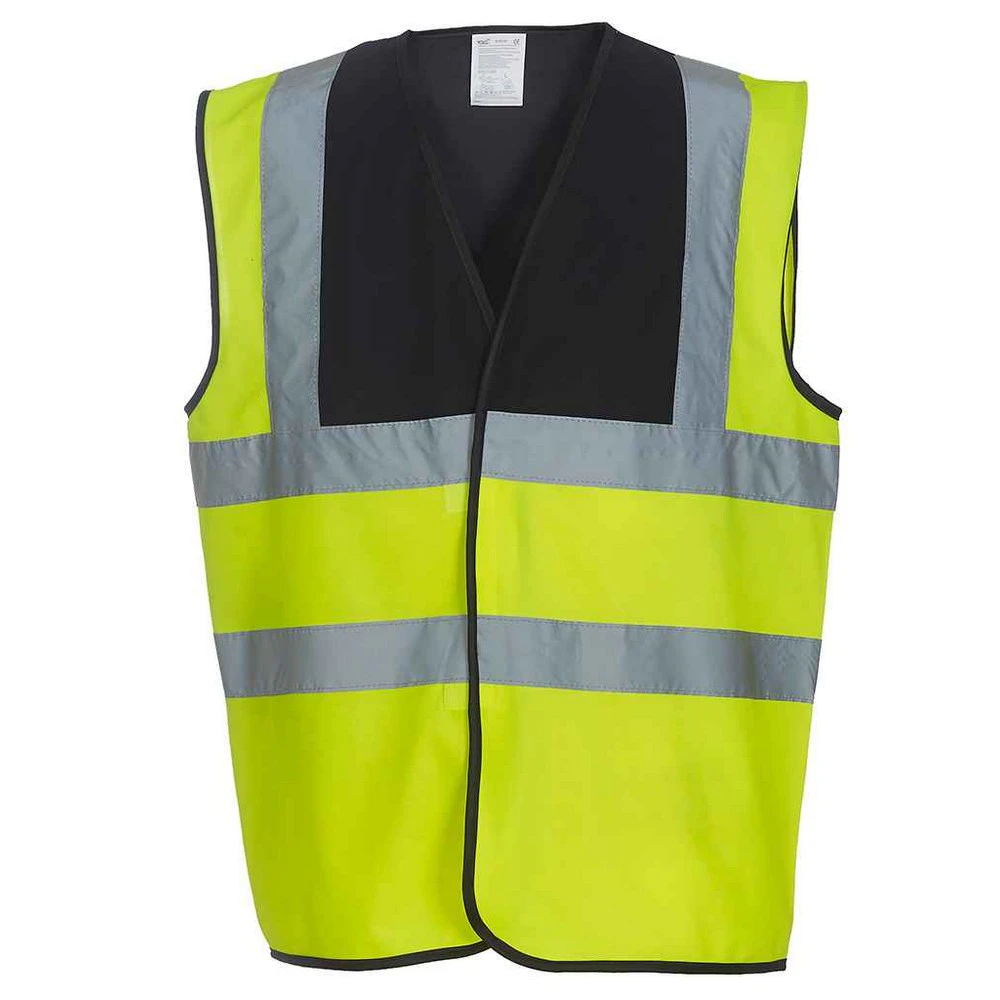 Yoko Mens Band & Brace Hi-Vis Waistcoat (Black/Yellow) - PC6914