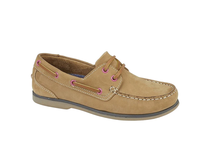 Rdek Mens Nubuck Boat Shoes (Honey) - DF2187