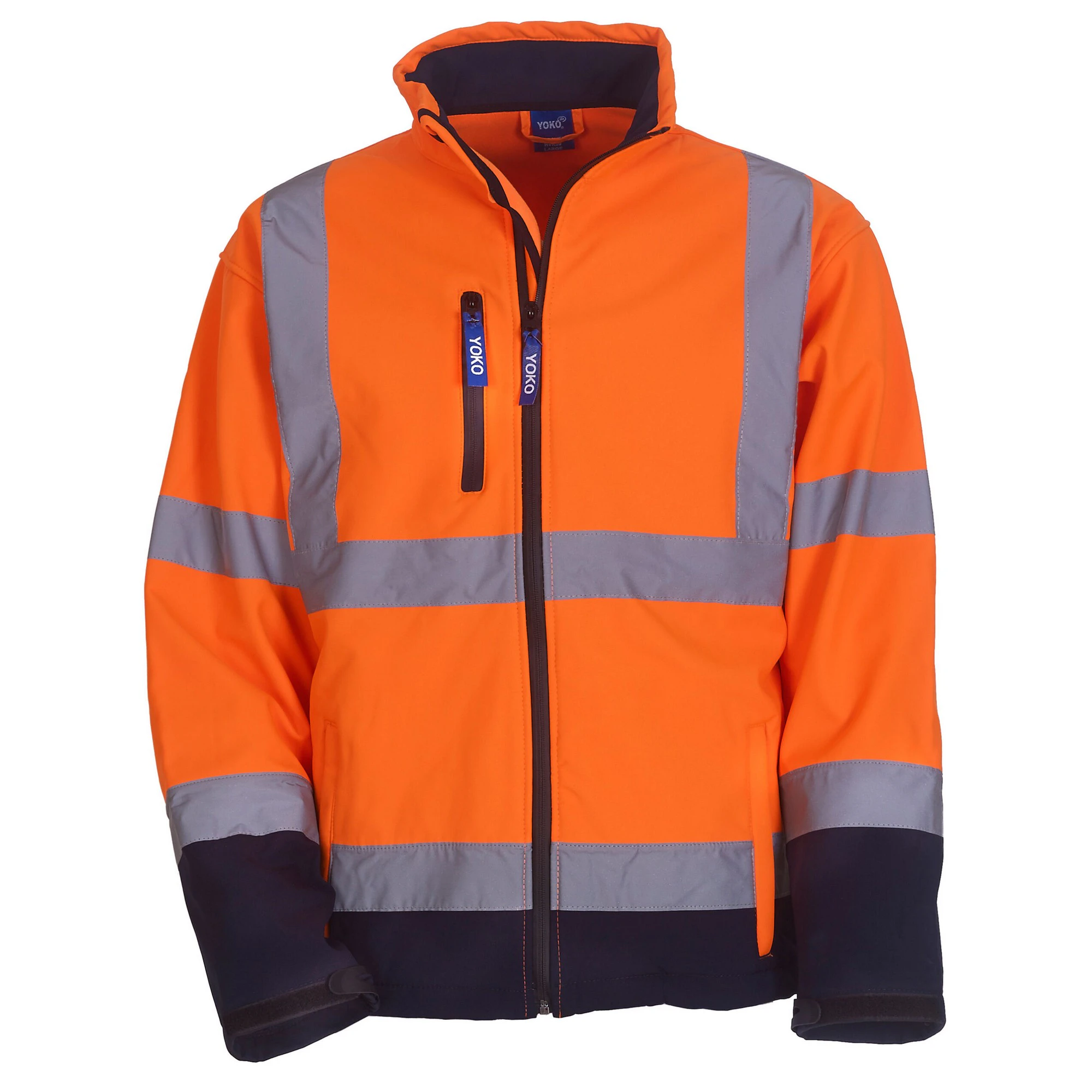 Yoko Unisex Adult Hi-Vis Soft Shell Jacket (Orange/Navy) - RW9680