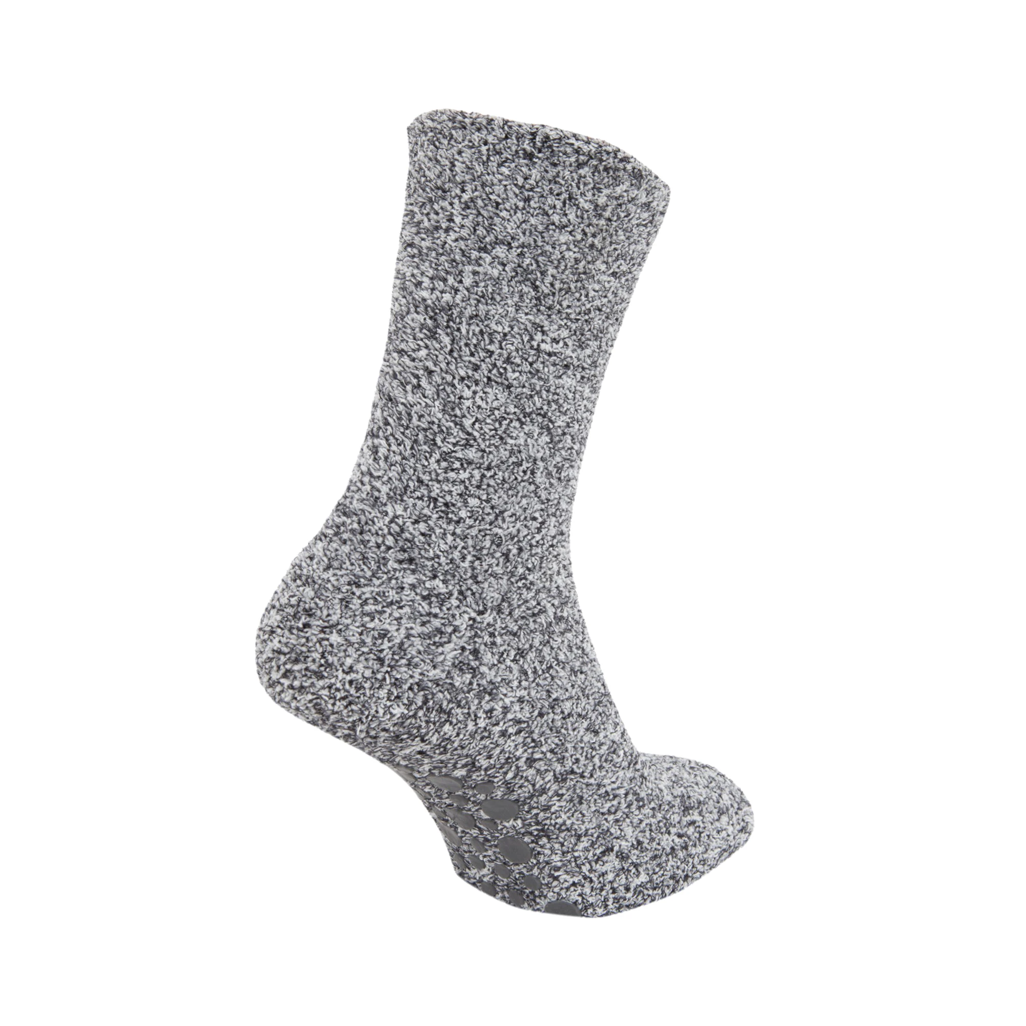 FLOSO Kids Warm Slipper Socks With Rubber Non Slip Grip (Grey) - K368