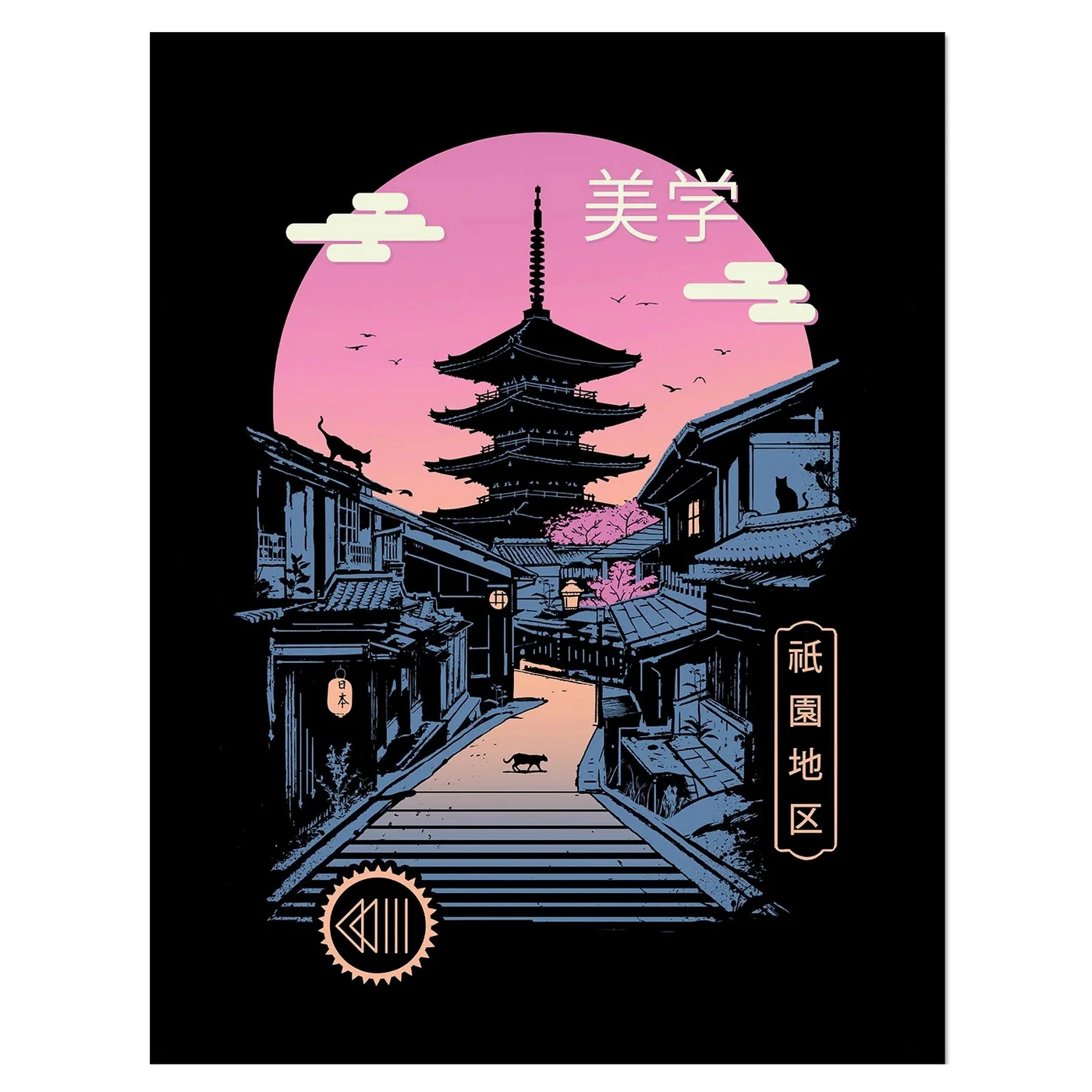 Vincent Trinidad Pagoda Wave Aesthetics Print (Pink/Blue/Black) - PM8194