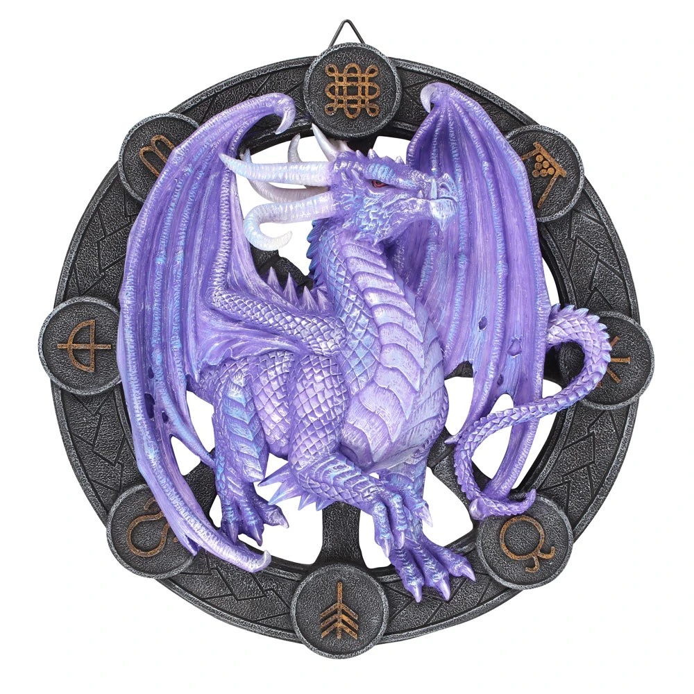 Anne Stokes Samhain Resin Dragon Plaque (Purple/Grey) - SD5185