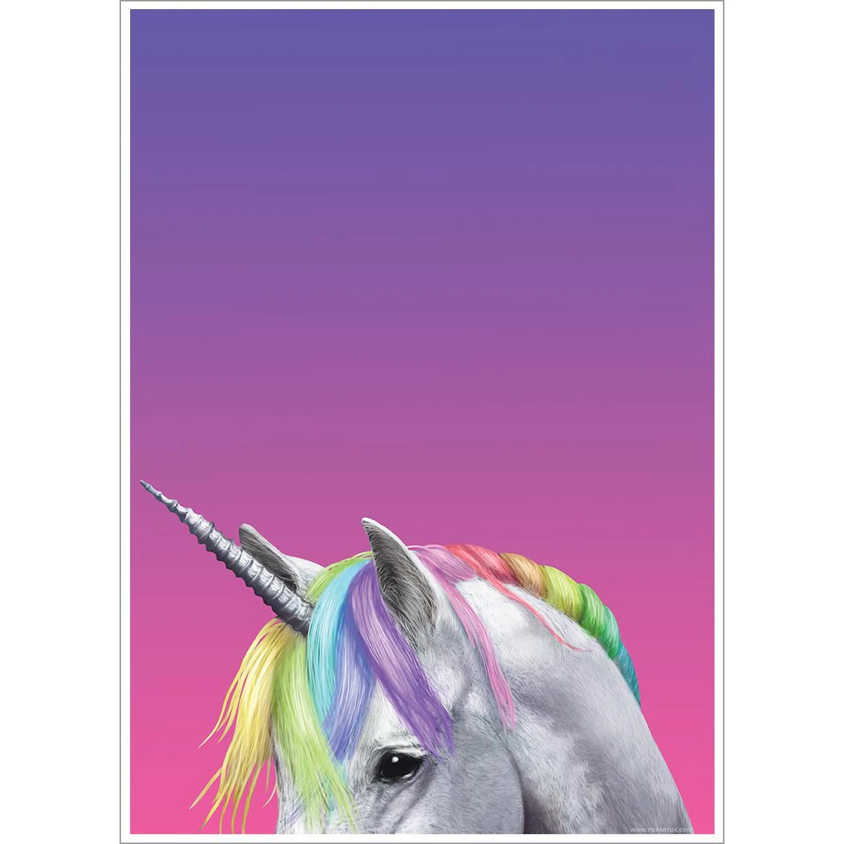 Inquisitive Creatures Rainbow Unicorn Poster (Purple/Pink) - GR2217