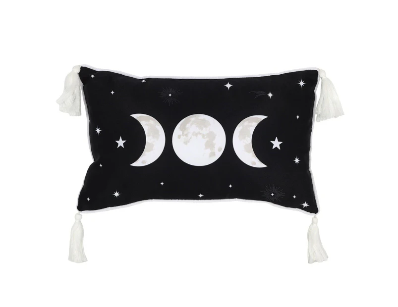 Something Different Rectangular Triple Moon Design Cushion (Black/White) - SD2487