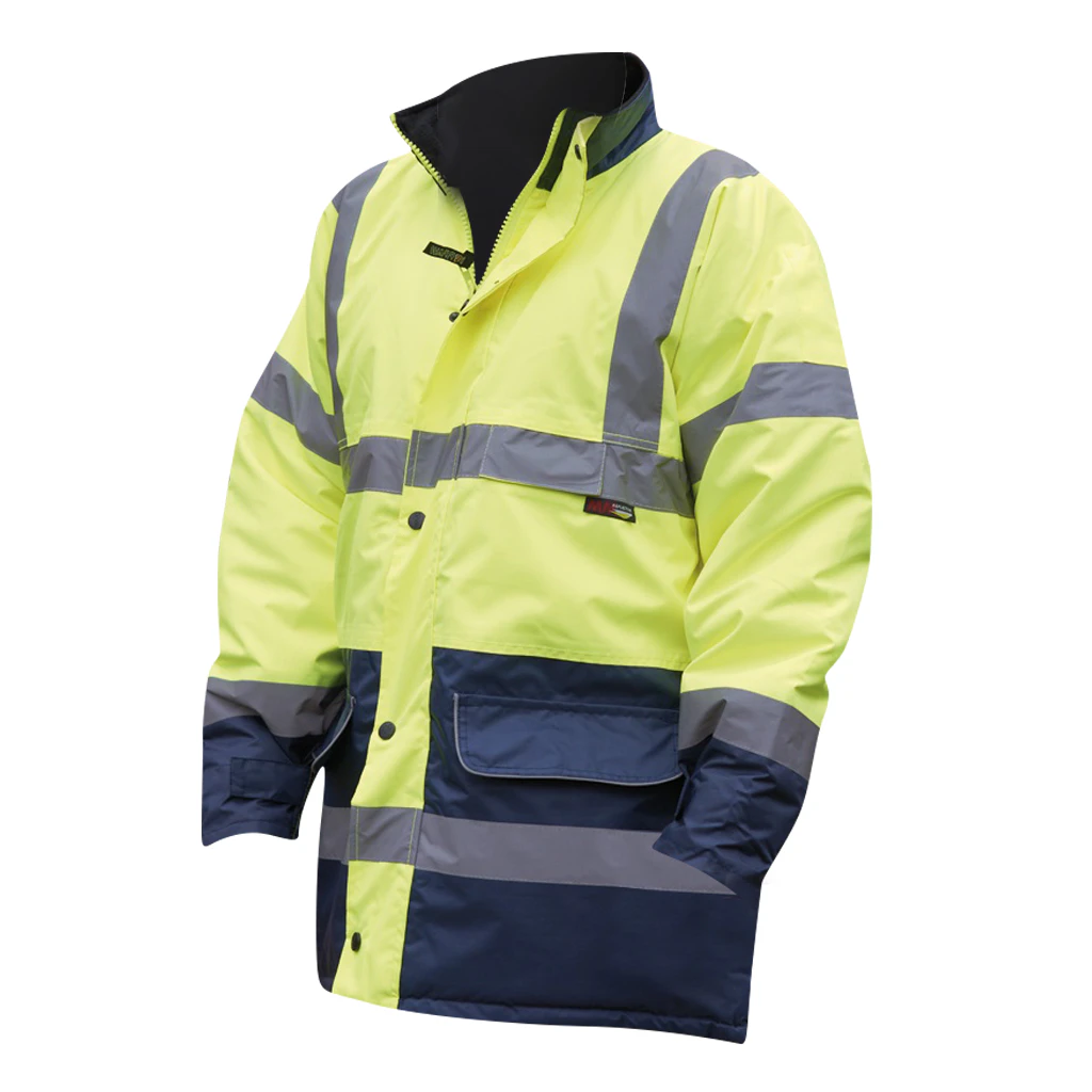 Warrior Mens Denver High Visibility Safety Jacket (Fluorescent Yellow) - PC274