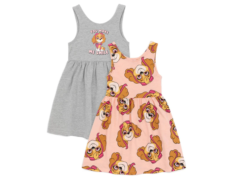 Paw Patrol Girls You Make Me Smile Skye Dress (Pack of 2) (Grey/Pink) - NS7389