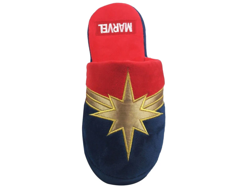 Captain Marvel Womens Slippers (Blue/Gold/Red) - NS5993