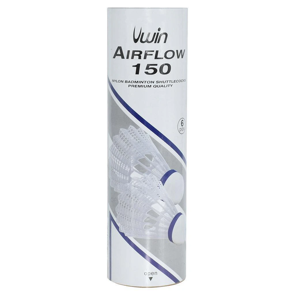 Uwin Airflow 150 Badminton Shuttlecock (Pack of 6) (White) - RD2430