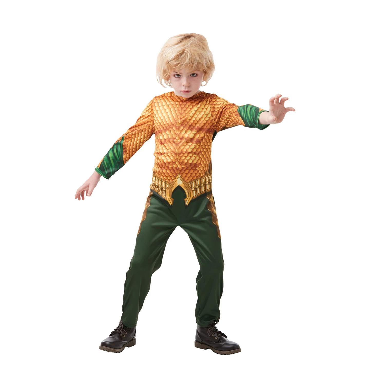 Aquaman Childrens/Kids Costume (Gold/Green) - BN5034