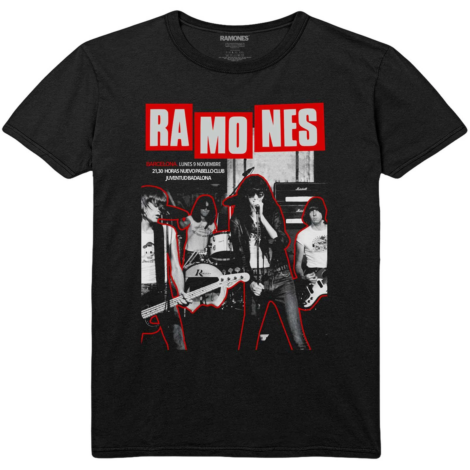 Ramones Unisex Adult Barcelona Cotton T-Shirt (Black) - RO3573