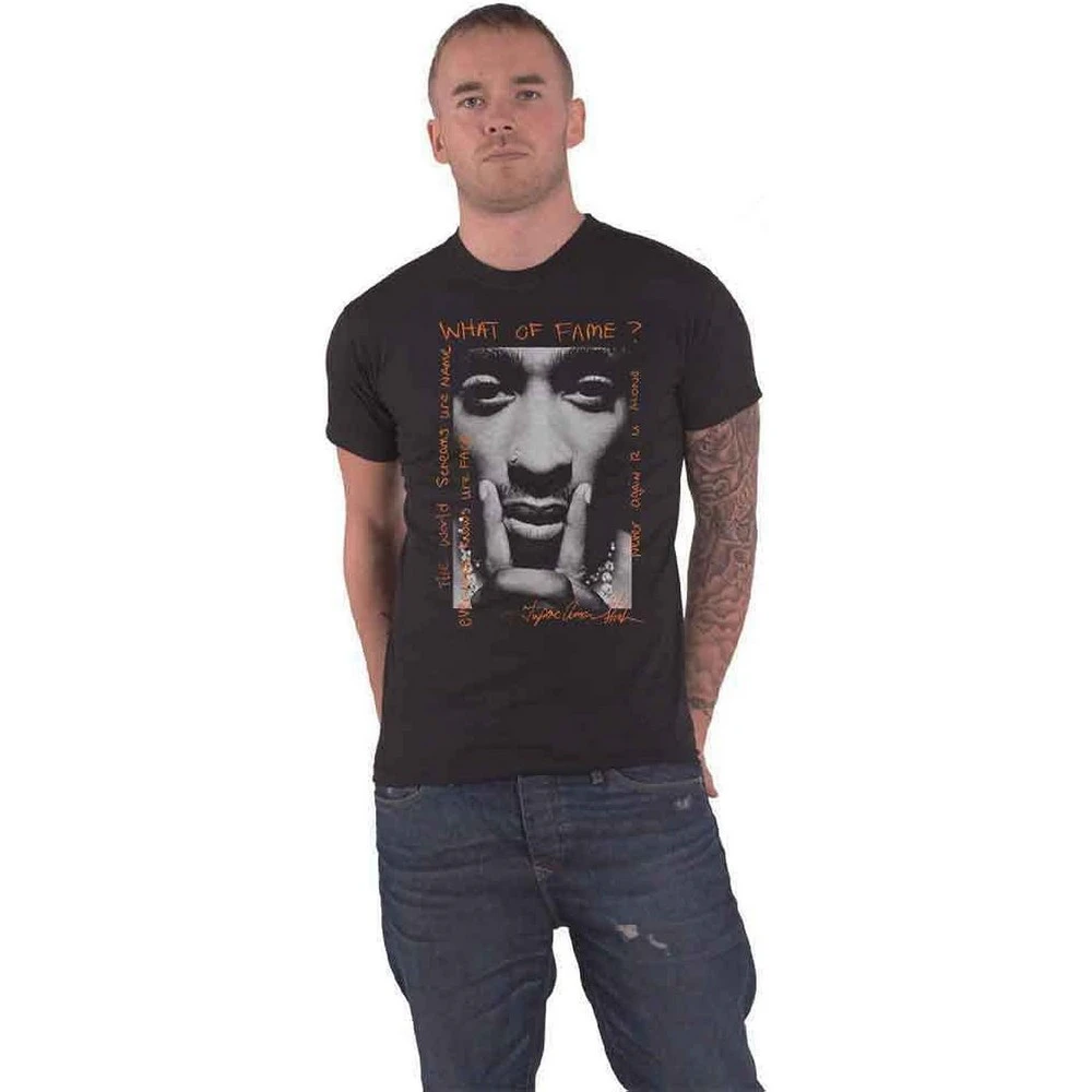 Tupac Shakur Unisex Adult What Of Fame? Cotton T-Shirt (Black) - RO5735