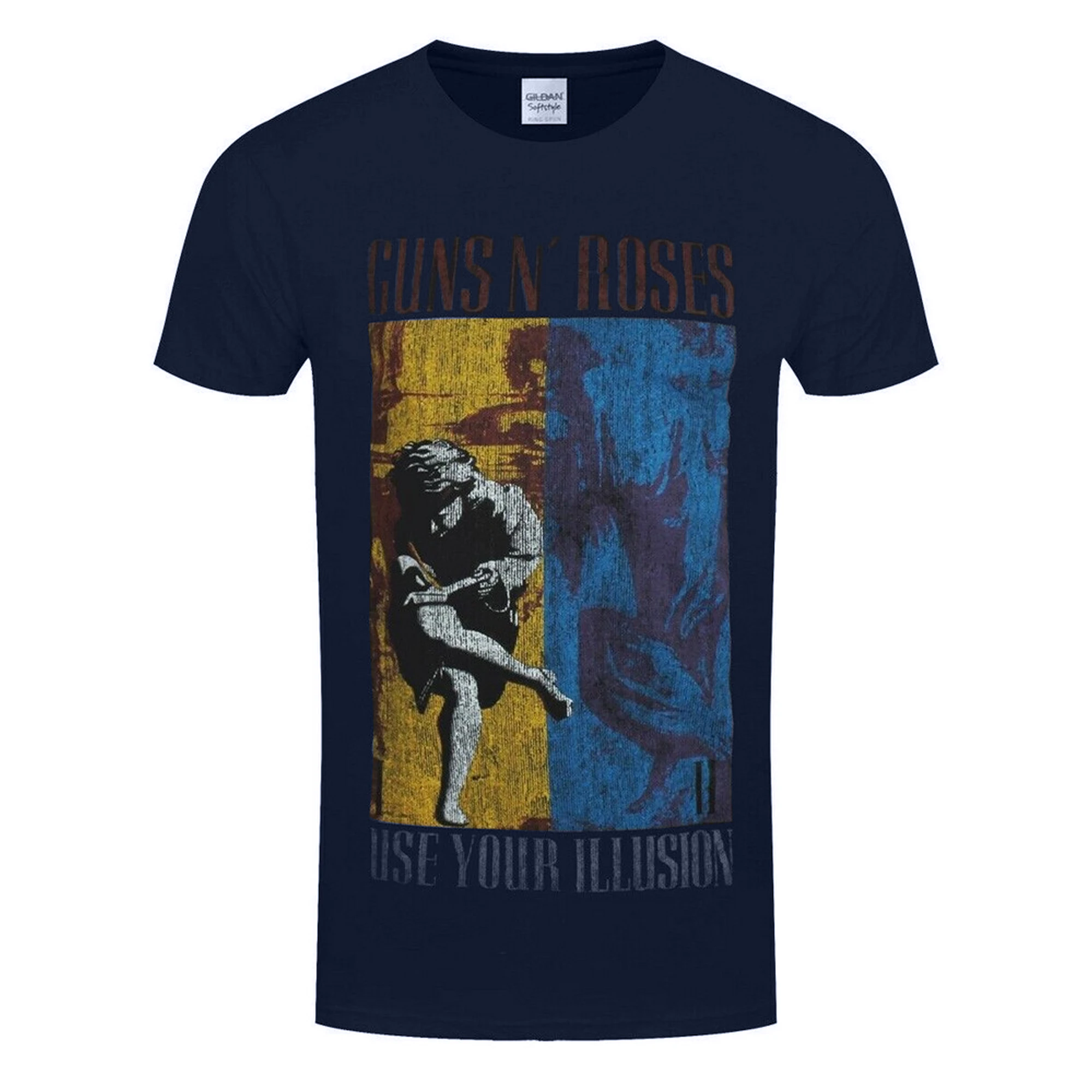 Guns N Roses Unisex Adult Use Your Illusion T-Shirt (Navy Blue) - RO450