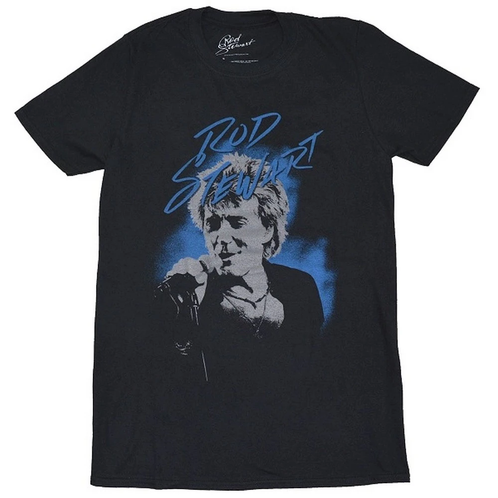 Rod Stewart Unisex Adult Scribble Cotton Photo Print T-Shirt (Black) - RO8524