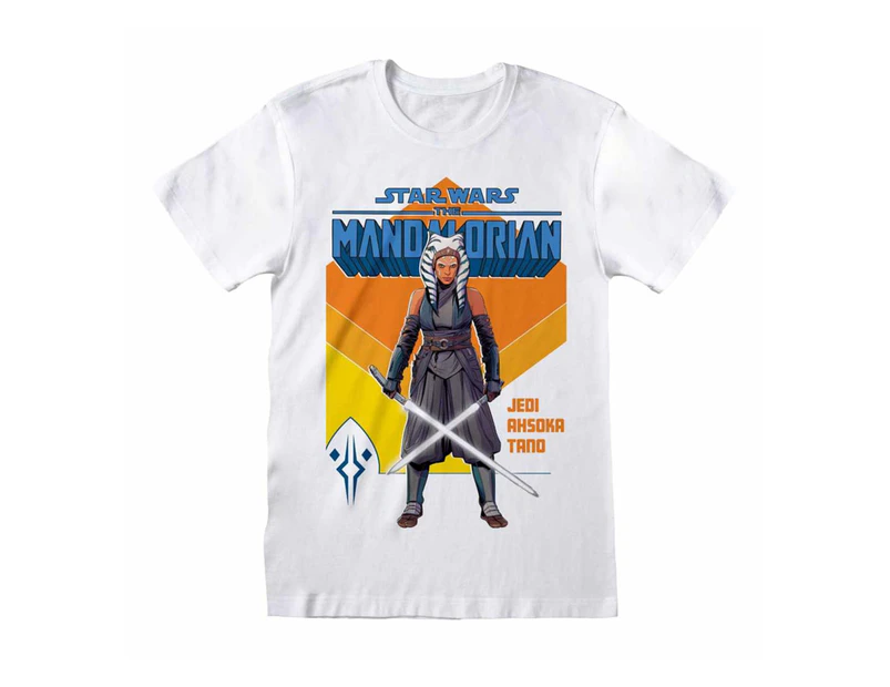 Star Wars: The Mandalorian Unisex Adult Ahsoka Jedi T-Shirt (White) - HE1267