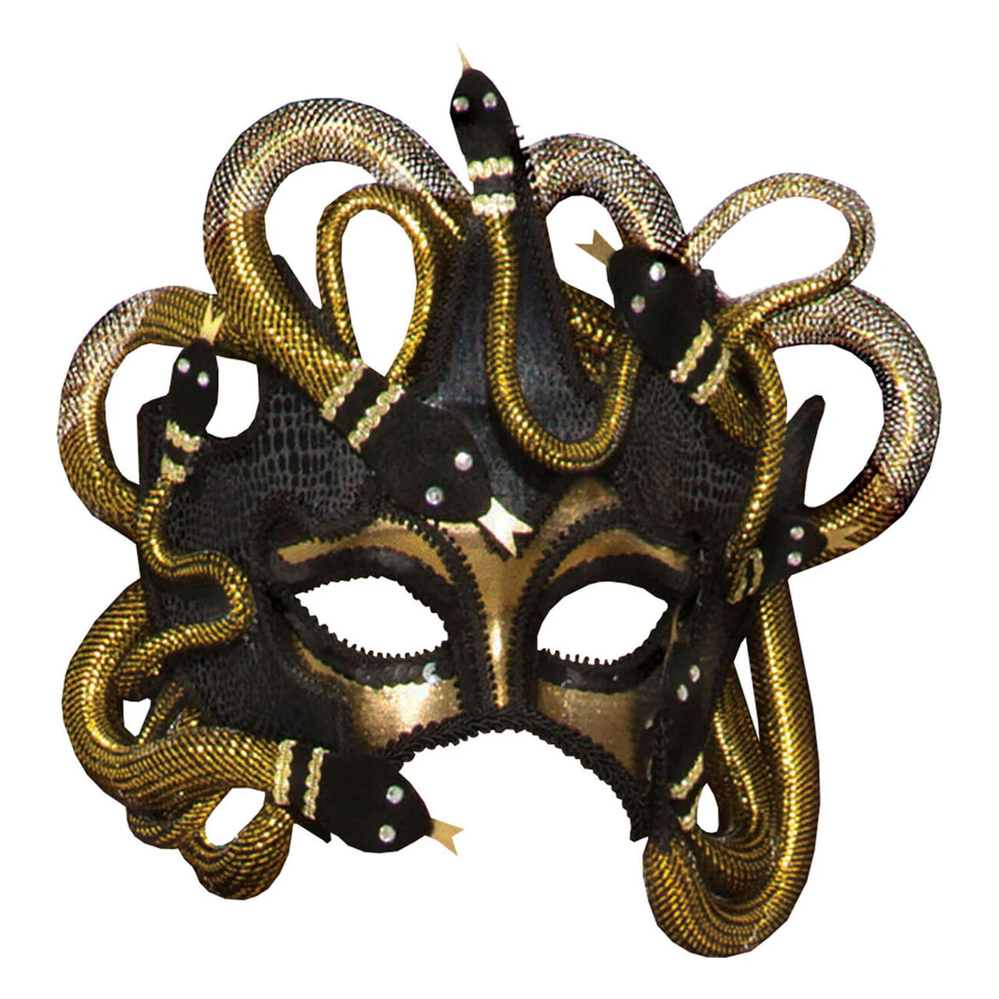 Bristol Novelty Unisex Medusa Eye Mask With Ribbon Tie (Black/Gold) - BN666