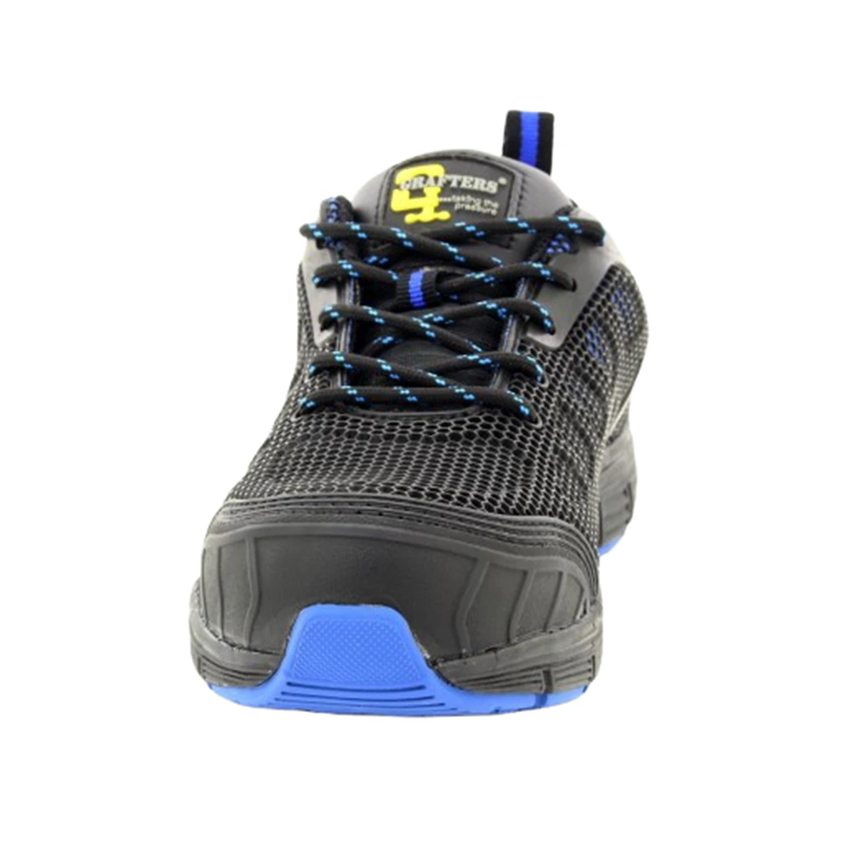 Grafters Mens Super Light Safety Trainers With Safety Toe Cap (Black/Blue) - DF1245