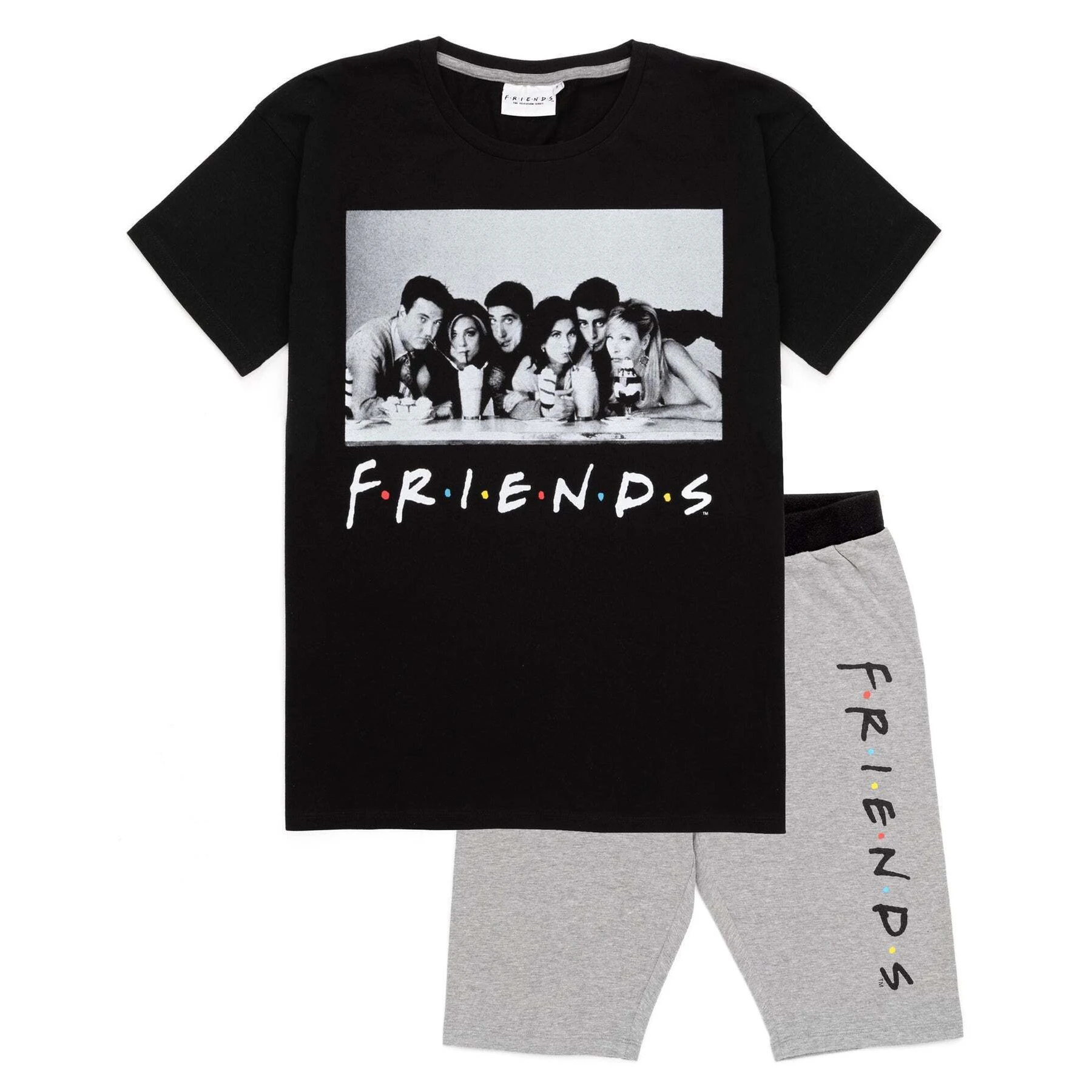 Friends Womens Character Pyjama Set (Black/Grey) - NS6605