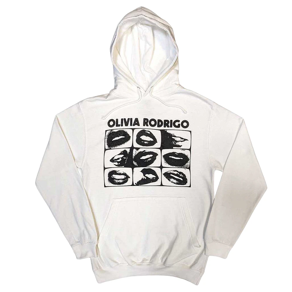 Olivia Rodrigo Unisex Adult Threshold Lips Hoodie (White) - RO10265