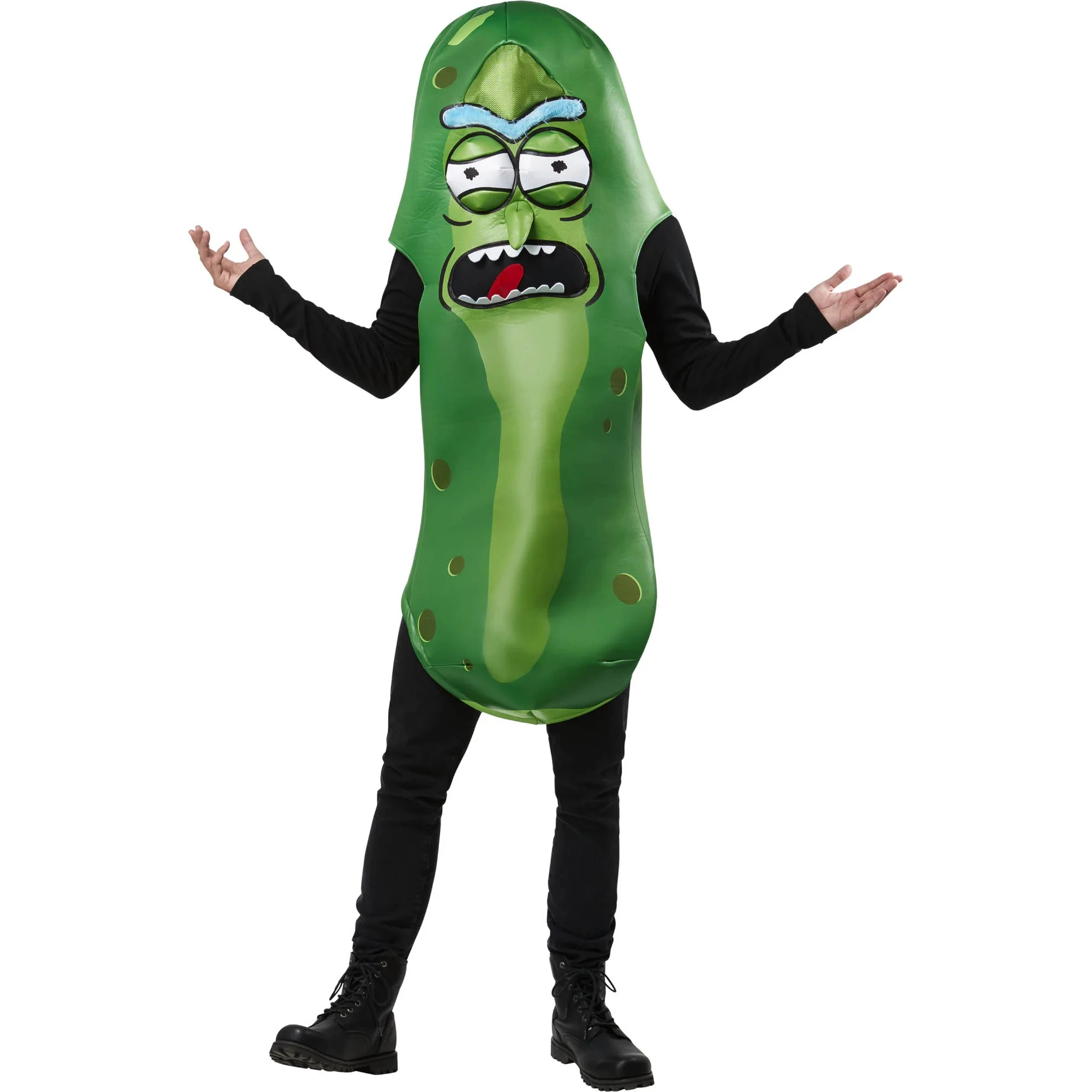 Rick And Morty Unisex Adult Pickle Rick Costume (Green/Black) - BN5780