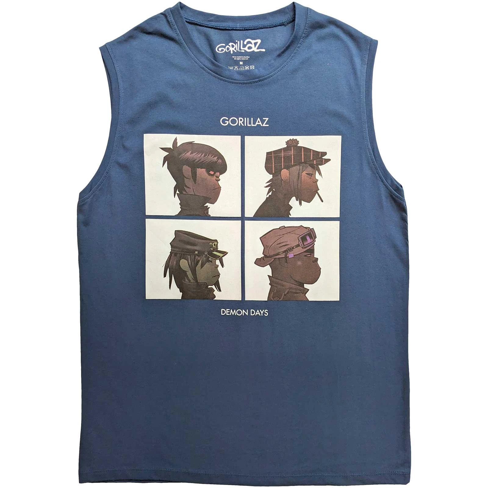 Gorillaz Unisex Adult Demon Days Cotton Tank Top (Denim Blue) - RO5792