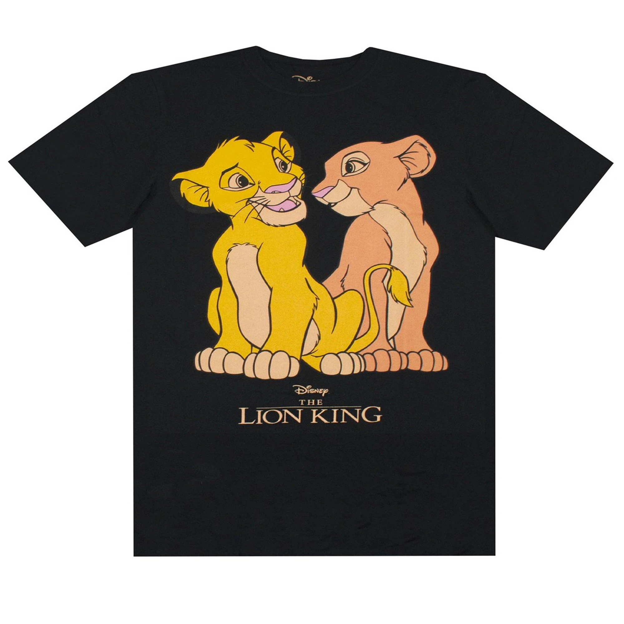 The Lion King Womens Simba And Nala Boyfriend T-Shirt (Black/Yellow) - NS5924