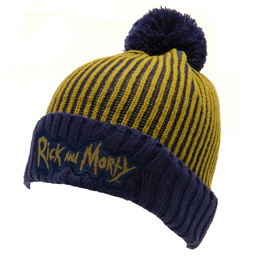 Rick And Morty Tricot Bobble Beanie (Blue/Yellow) - TA9985